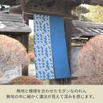 画像をギャラリービューアに読み込む, 暖簾 麻の葉模様 藍染
